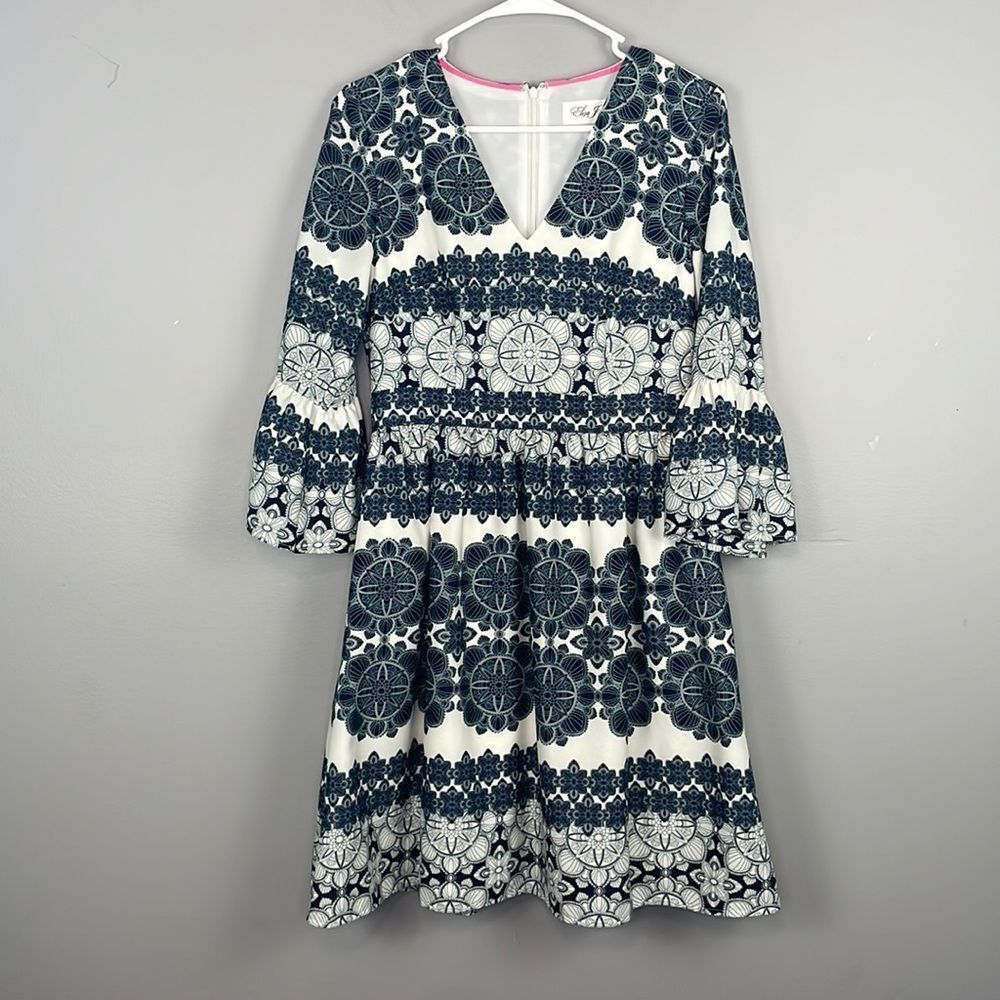 Eliza J Navy and White Mini Dress